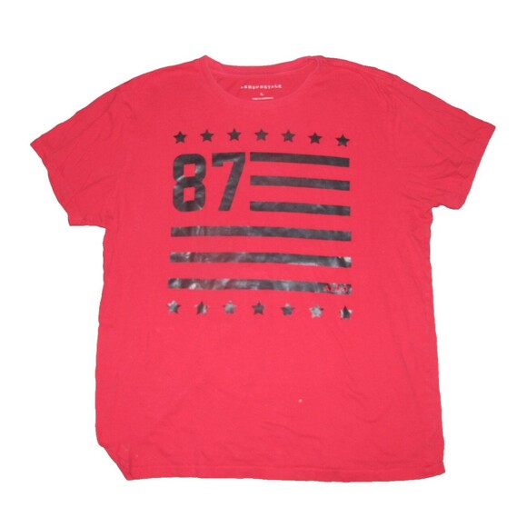 Aeropostale 87 Flag Red Short Sleeve T-Shirt Crew Neck Men’s Large - Picture 1 of 3